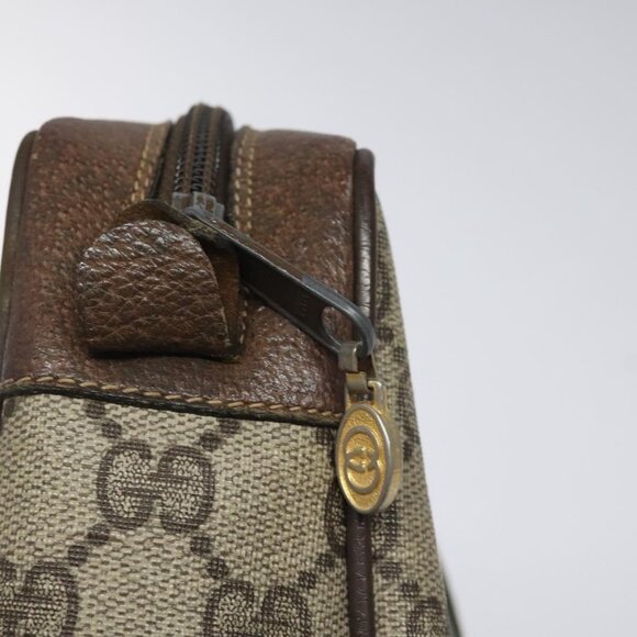 GUCCI GG Supreme Web Sherry Line Clutch Bag PVC Beige Red 56 01 012 Auth th5648 - Picture 7 of 12